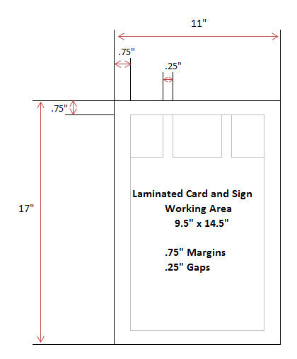 laminated card 11 x 17
