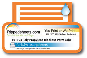 #101104 - MATTE POLYPROPYLENE PERMANENT LABELS