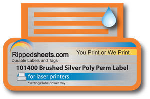 #101400 - BRUSHED SILVER PERMANENT POLYESTER LABELS