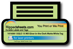 #101608-13GLO - GLOW-IN-THE DARK MATTE VINYL TAG